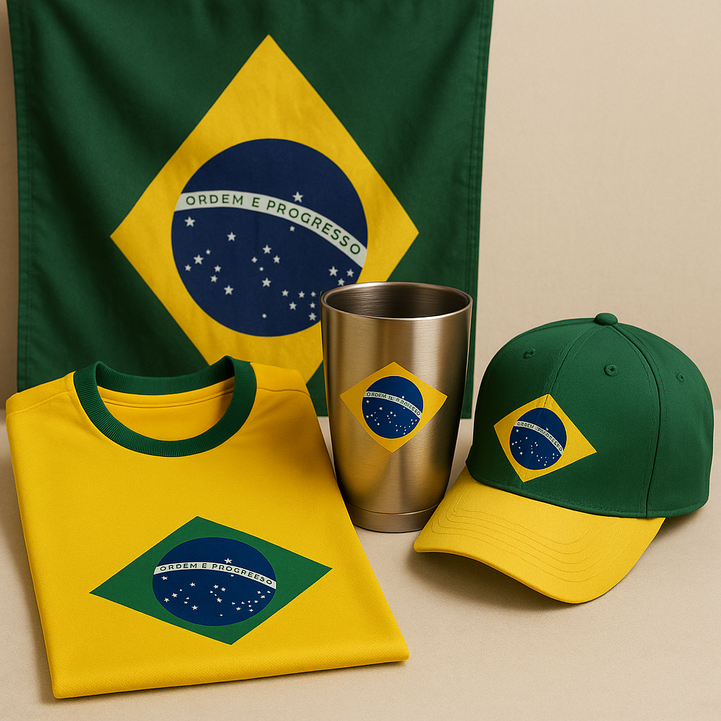 Kit Completo - Camisa + Copo + Bandeira e Chapéu